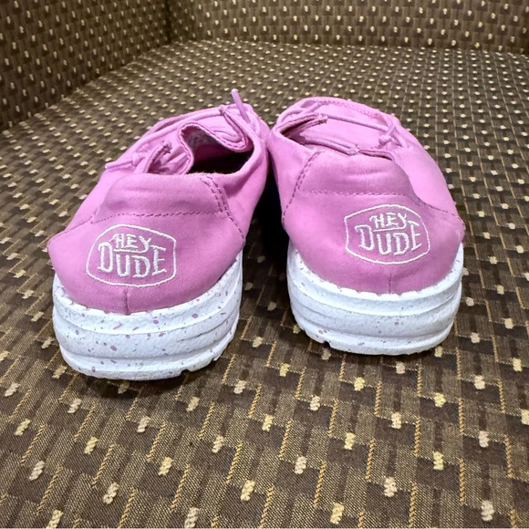 Hey Dude Wendy Youth Slub Canvas Pink Loafers, size Y2 - Picture 8 of 10